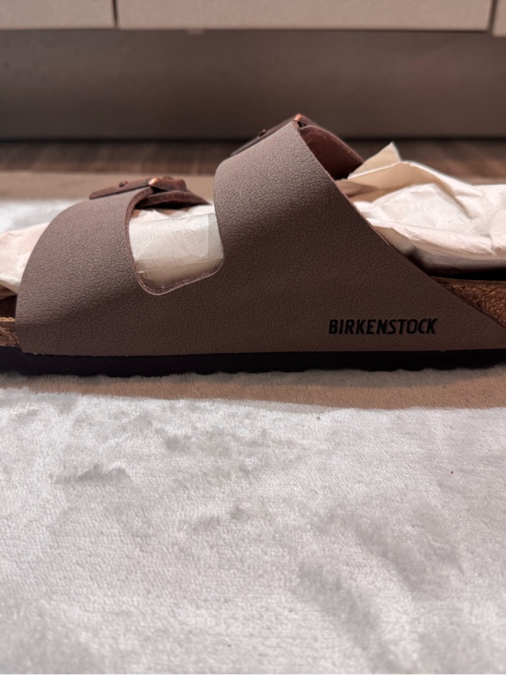 NWOT Birkenstock Womens Arizona Birkibuc Sandal, Mocha, EU 39/US 8, Narrow Width - Picture 5 of 14